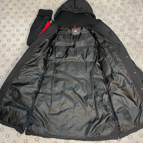 JCX Women’s Winter Down Black Coat With Detachable Hood Size Medium John Caruana - Picture 13 of 16
